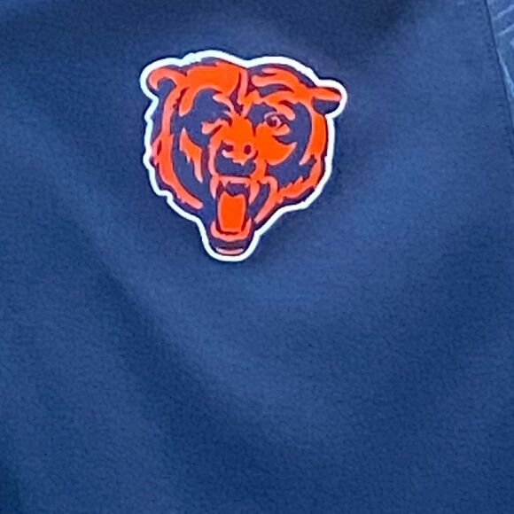 Chicago Bears Navy Orange 1/4 Zip Pullover FANATICS NFL Apparel Men’s Sz Med - Picture 2 of 5